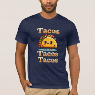 Camiseta Kawaii Cartoon Tacos