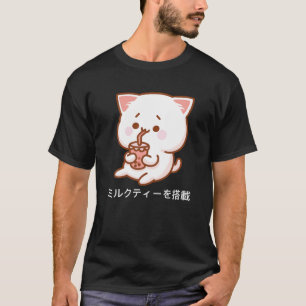 Camiseta Kawaii Cat Boba Tea