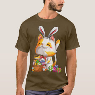 Camiseta Kawaii Cat Bunny Felz pascoa Day