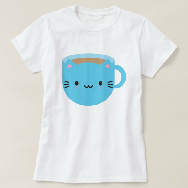 Camiseta Kawaii Cat Cup (Frente do Design)