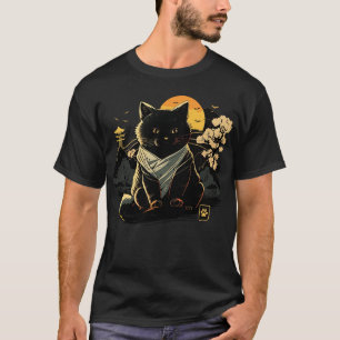 Camiseta Kawaii Cat Homens Retro Japoneses Mulheres Criança