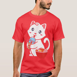 Camiseta Kawaii cat K-Pop Ramen Boba Kpop Funny para homens