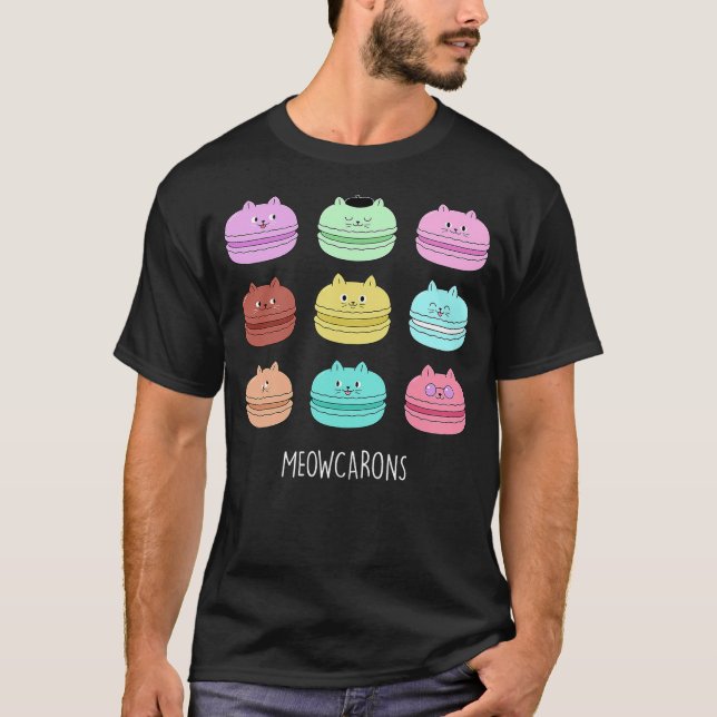 Camiseta Kawaii Cat Macarons Meowcarons - For Baking Girlfr (Frente)