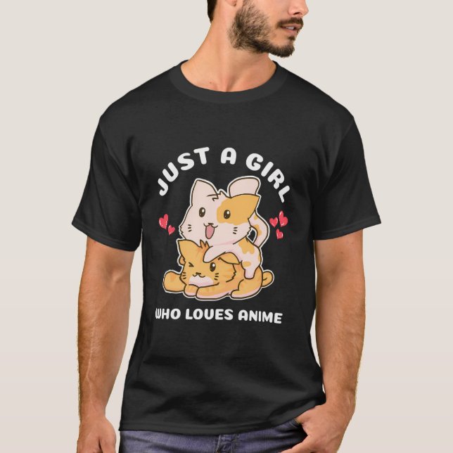 Camiseta Kawaii Cat Neko Anime (Frente)