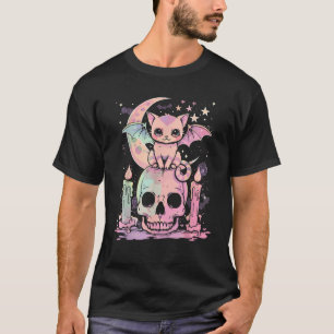Camiseta Kawaii Cat Pastel Gótico Cute Creepy Kawaii Anime