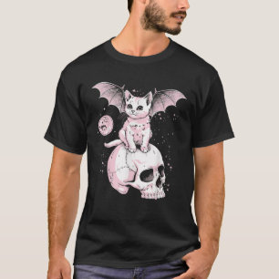 Camiseta Kawaii Cat Pastel Gótico Cute Creepy Kawaii Anime
