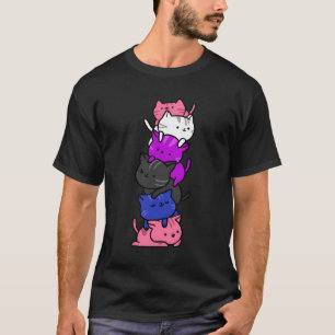 Camiseta Kawaii Cat Pile Genderfluid Pride
