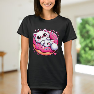 Camiseta Kawaii Cat Rosquinha Anime Lover Otaku Cute T-Shir