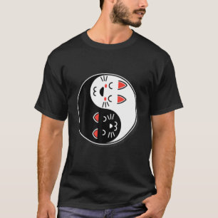 Camiseta Kawaii Cat Yin Yang Cartoon Cute Animal Pet Lover