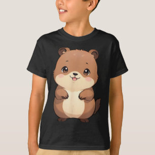 Camiseta Kawaii Chibi Groundhog - Panfurware Llc