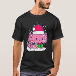 Camiseta Kawaii Christmas Axolotl Em Santa Hat Com Christm<br><div class="desc">Kawaii Christmas Axolotl Em Santa Hat Com Christm</div>