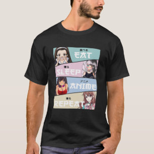 Camiseta Kawaii Comeu Anime Sono Repete Teen Japonês Gelad