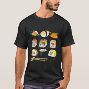 Camiseta Kawaii - Comidas Japonesas De Sushi