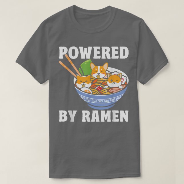 Camiseta Kawaii Corgi Ramen Cute Puppy Japonês Manga Anime (Frente do Design)
