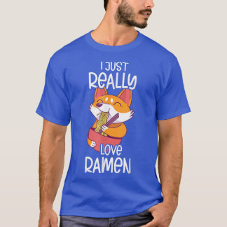 Camiseta Kawaii Corgi Ramen Cute Puppy Japonês Manga Anime