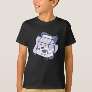 Camiseta Kawaii Cow Retro Japan Bluberry milk