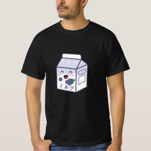 Camiseta Kawaii Cow Retro Japan Bluberry milk