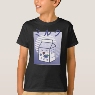 Camiseta Kawaii Cow Retro Japan Bluberry milk