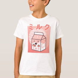Camiseta Kawaii Cow Retro Japonês Peach milk