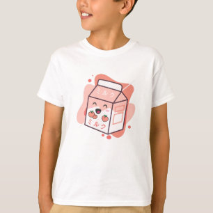 Camiseta Kawaii Cow Retro Japonês Peach milk
