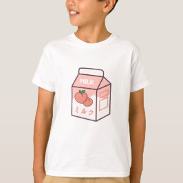 Camiseta Kawaii Cow Retro Japonês Peach milk