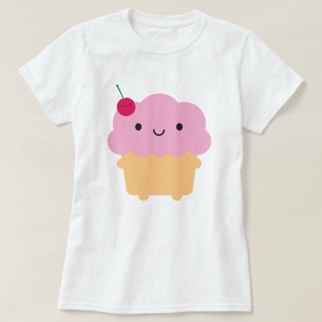 Camiseta Kawaii Cupcake (Frente do Design)