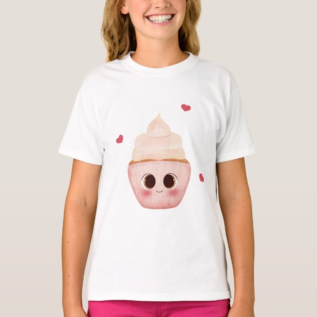 Camiseta Kawaii Cupcake Kids (Frente)