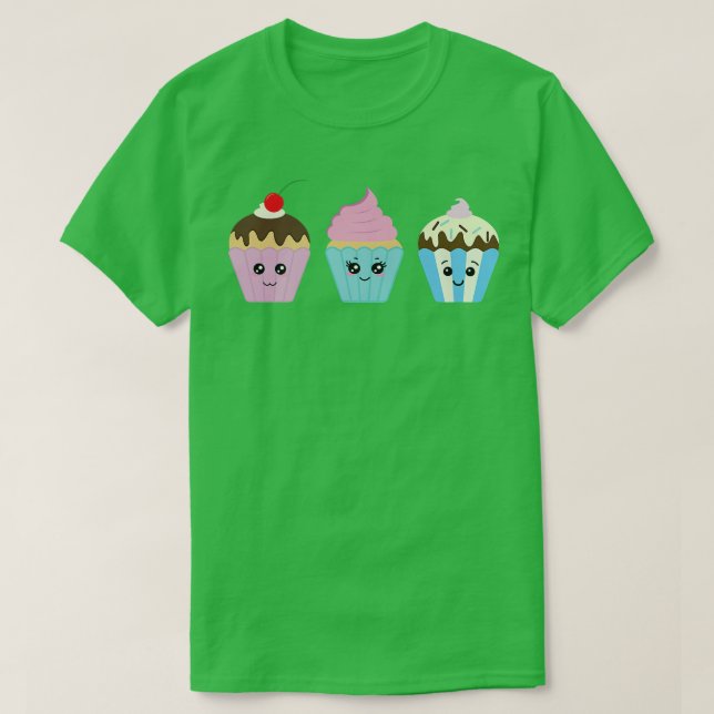 Camiseta Kawaii Cupcakes Baker Baking Muffin (Frente do Design)
