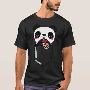 Camiseta Kawaii Cute Adorável Panda Aproveitando Chá De Bol