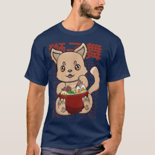 Camiseta Kawaii Cute Anime Dingo Otaku Japonês Ramen Noodl
