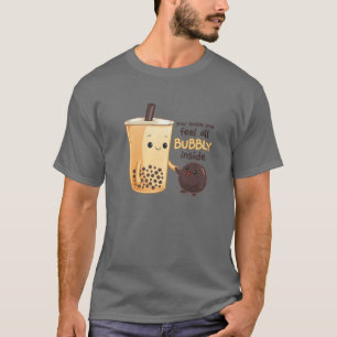 Camiseta Kawaii Cute Anime Otaku Japonês Boba Tea Bubbles 