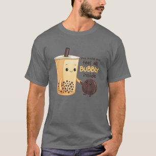 Camiseta Kawaii Cute Anime Otaku Japonês Boba Tea Bubbles 