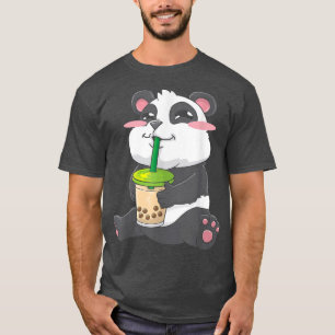 Camiseta Kawaii Cute Anime Panda Boba Bubble Tea Otaku Men