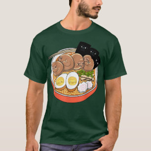 Camiseta Kawaii Cute Anime Sloth Otaku Japonês Ramen Noodl