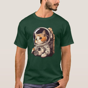 Camiseta Kawaii Cute Astronauta Cat Gift para Gatos Lovers