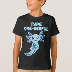 Camiseta Kawaii Cute Axolotl Type Onelim T1d Diabetes Aw