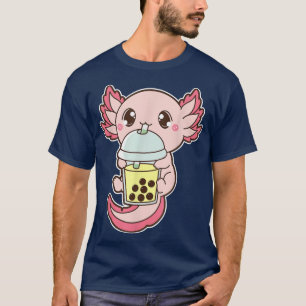 Camiseta Kawaii Cute Boba Axolotl Banana Lychee Pear