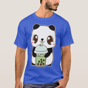 Camiseta Kawaii Cute Boba Panda Bear Green Bubble Pearl Mil