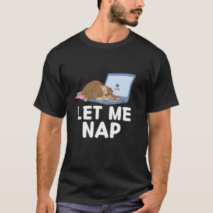 Camiseta Kawaii Cute Buldogue Deixe-Me Dormir Tritão Dormin