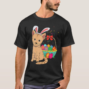 Camiseta Kawaii Cute Cat Bunny Rabbit come Felz pascoa de o