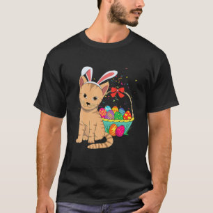 Camiseta Kawaii Cute Cat Bunny Rabbit come Felz pascoa de o