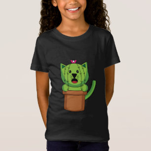 Camiseta Kawaii Cute Cat Cactus Plant Pet T-Shirt