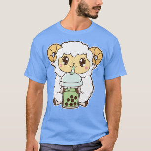 Camiseta Kawaii Cute Zodiac Boba Goat Matcha Green Bubble M