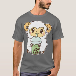 Camiseta Kawaii Cute Zodiac Boba Goat Matcha Green Bubble M