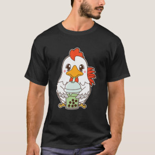Camiseta Kawaii Cute Zodiac Boba Rooster Matcha Green Bubbl