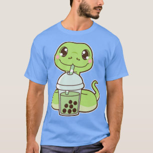Camiseta Kawaii Cute Zodiac Boba Snake Matcha Green Bubble 