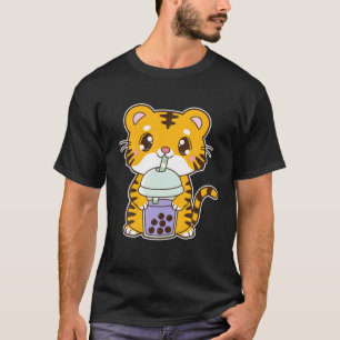 Camiseta Kawaii Cute Zodiac Boba Tiger Taro Bubble Pearl Mi