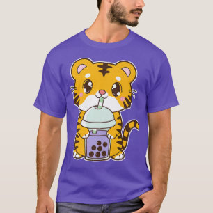 Camiseta Kawaii Cute Zodiac Boba Tiger Taro Bubble Pearl Mi