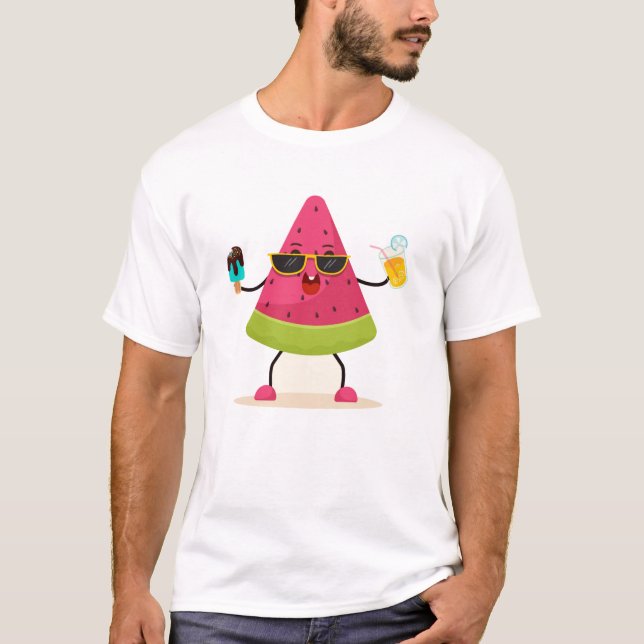 Camiseta Kawaii da melancia do verão (Frente)