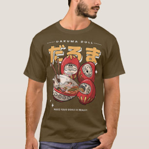 Camiseta Kawaii Daruma Doll Ramen - Retro Vintage Ramen Des